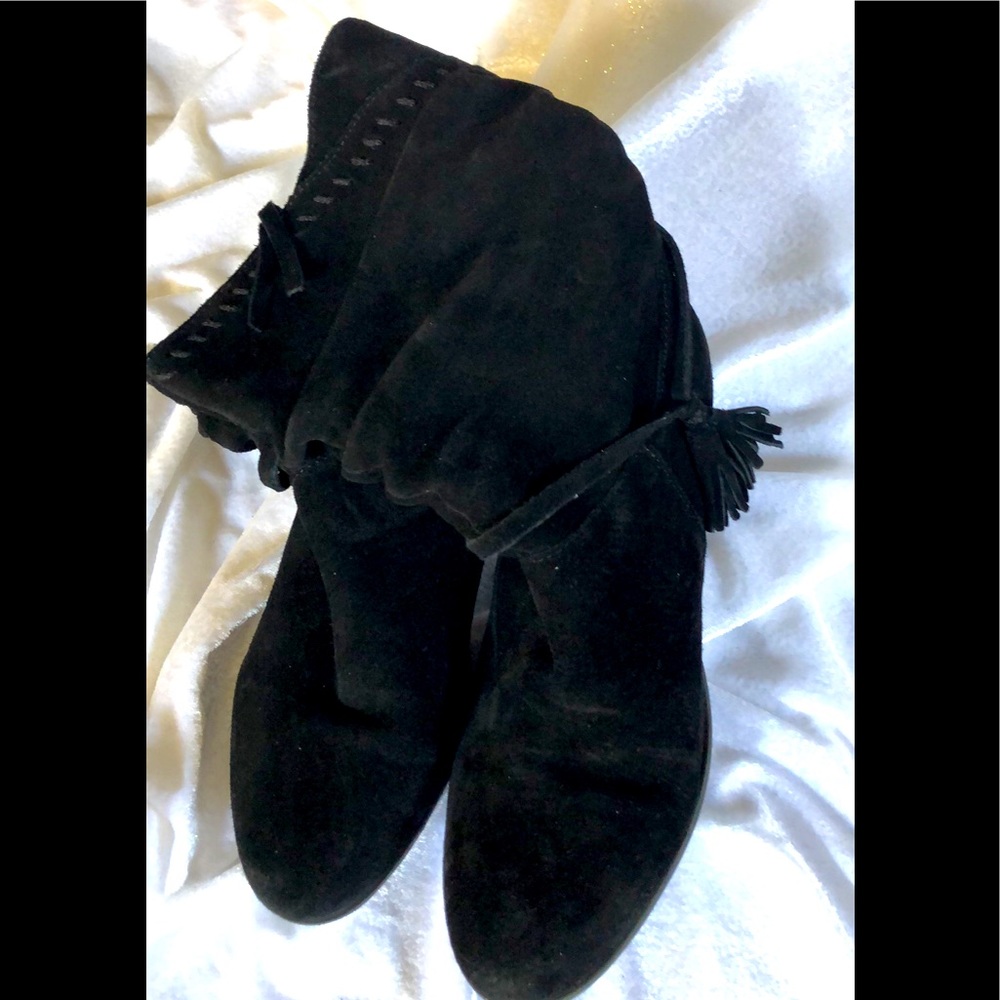 Black suede boots with Tassel size 10